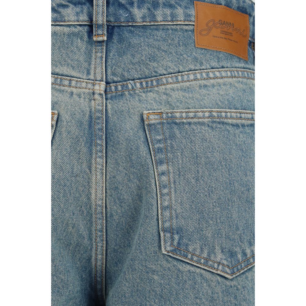 Ganni Blue Cotton Tapered Jeans