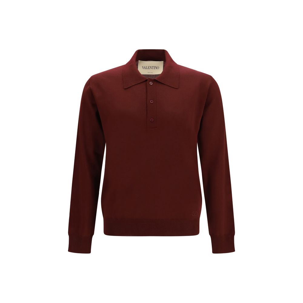 Valentino Garavani Bordeaux Wool Oves Aries Polo Shirt
