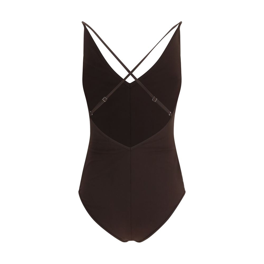 Brunello Cucinelli Brown Nylon One-Piece Swimsuit