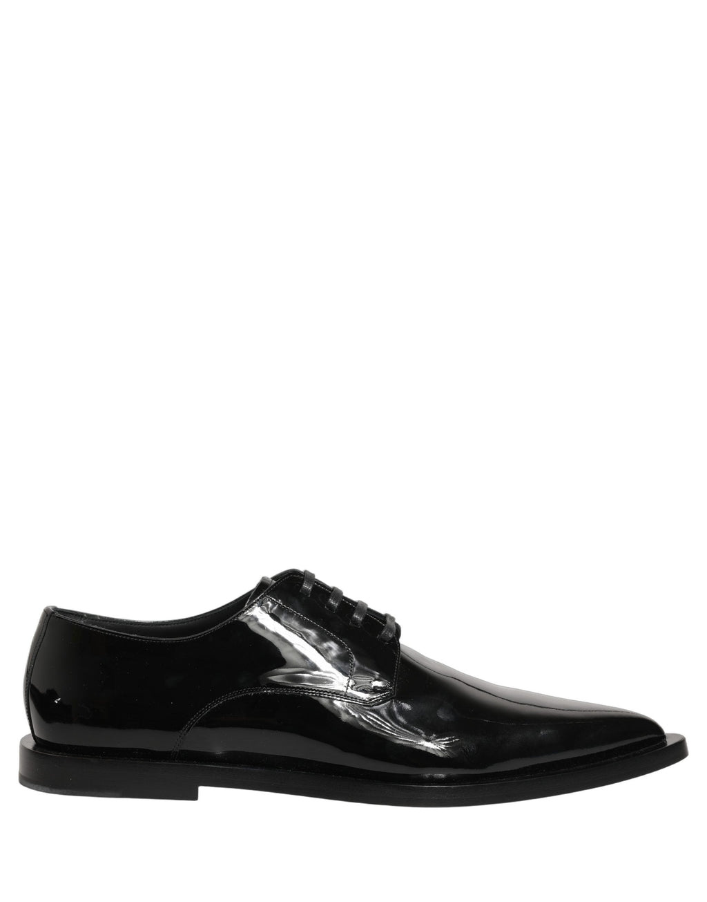 Dolce & Gabbana Black Leather Men Derby Dress Formal Shoes
