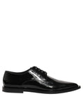 Dolce & Gabbana Black Leather Men Derby Dress Formal Shoes