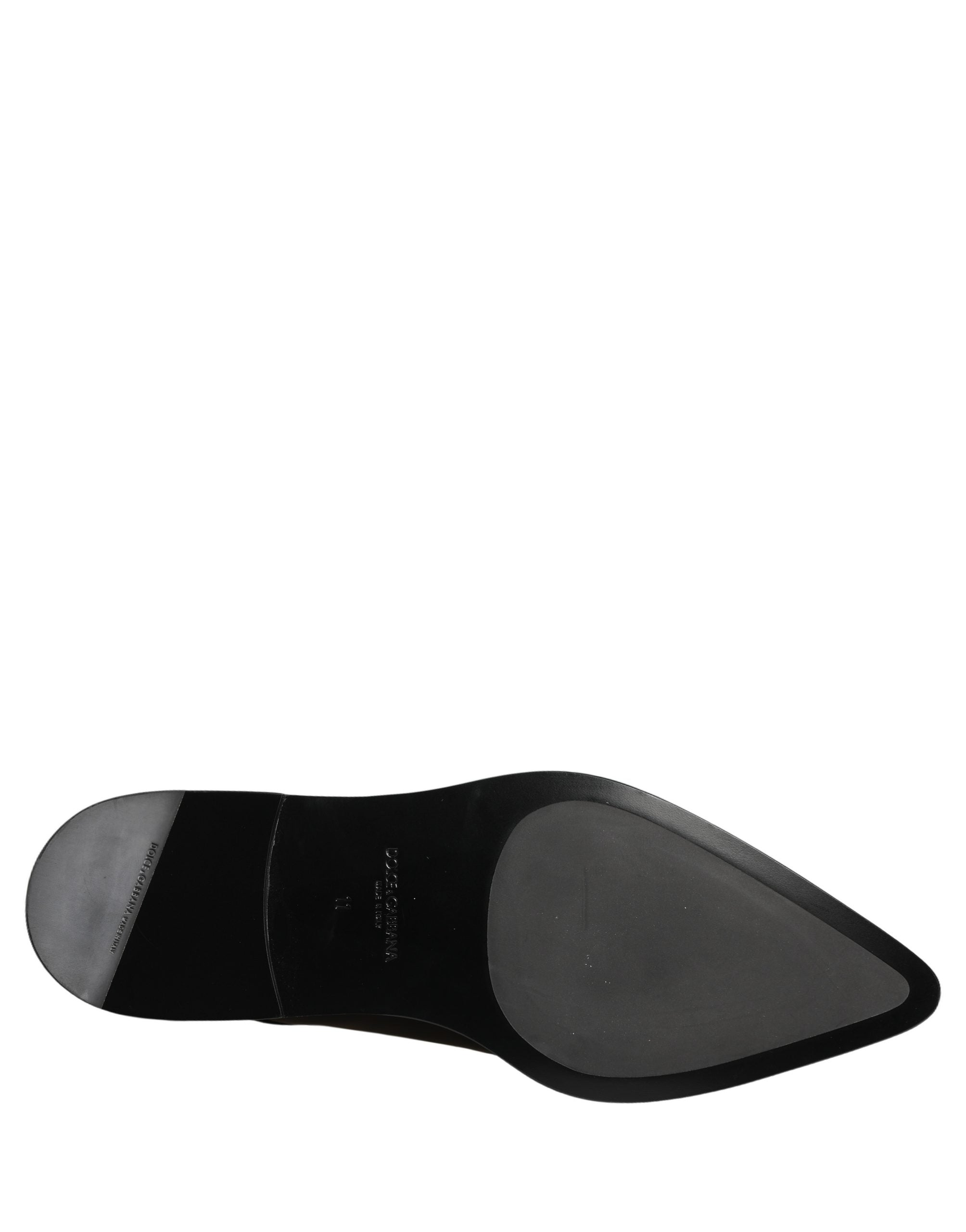 Dolce & Gabbana Black Leather Men Derby Dress Formal Shoes
