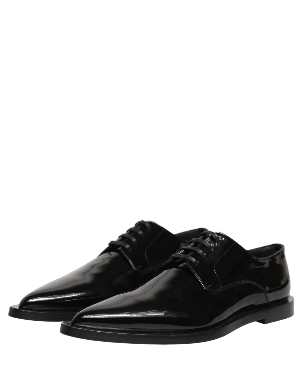 Dolce & Gabbana Black Leather Men Derby Dress Formal Shoes