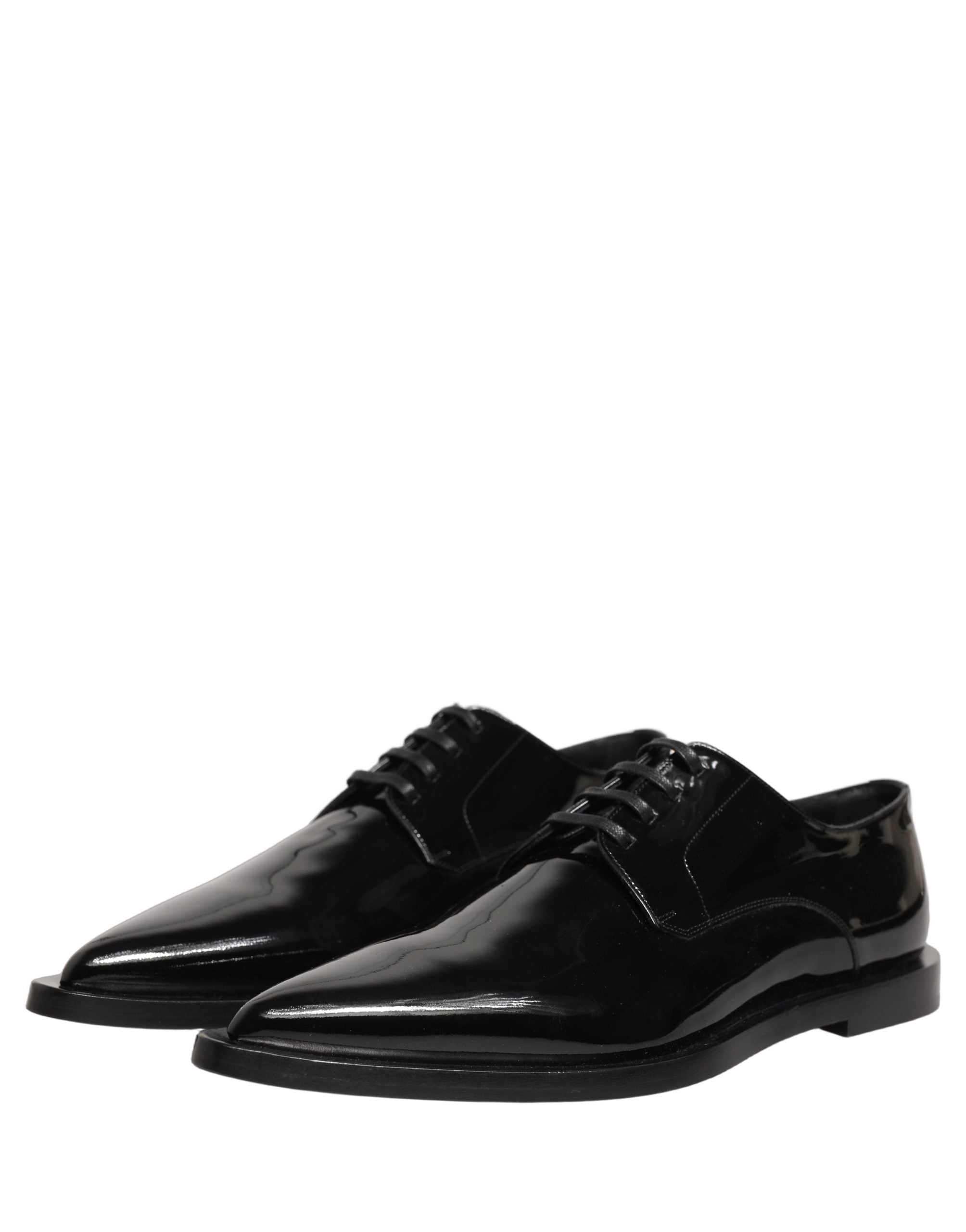 Dolce & Gabbana Black Leather Men Derby Dress Formal Shoes