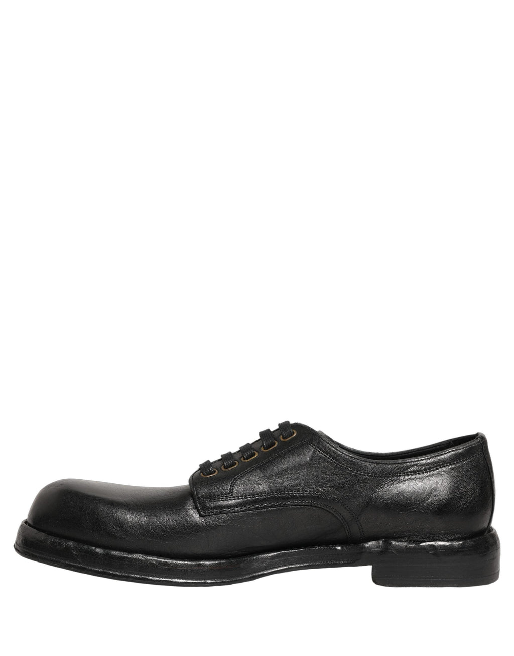 Dolce & Gabbana Black Leather Lace Up Derby Dress Men Shoes