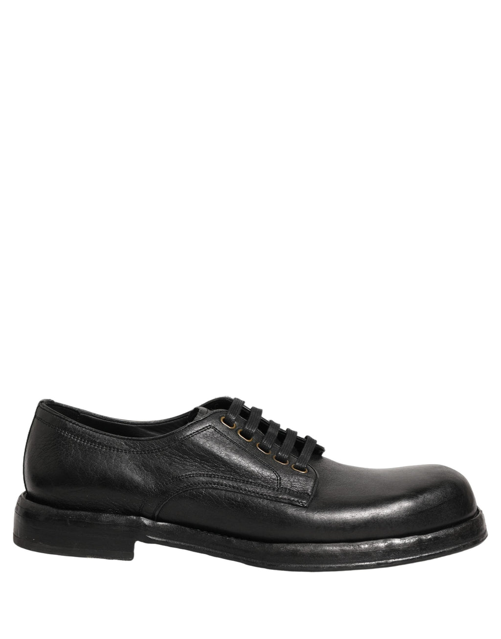 Dolce & Gabbana Black Leather Lace Up Derby Dress Men Shoes