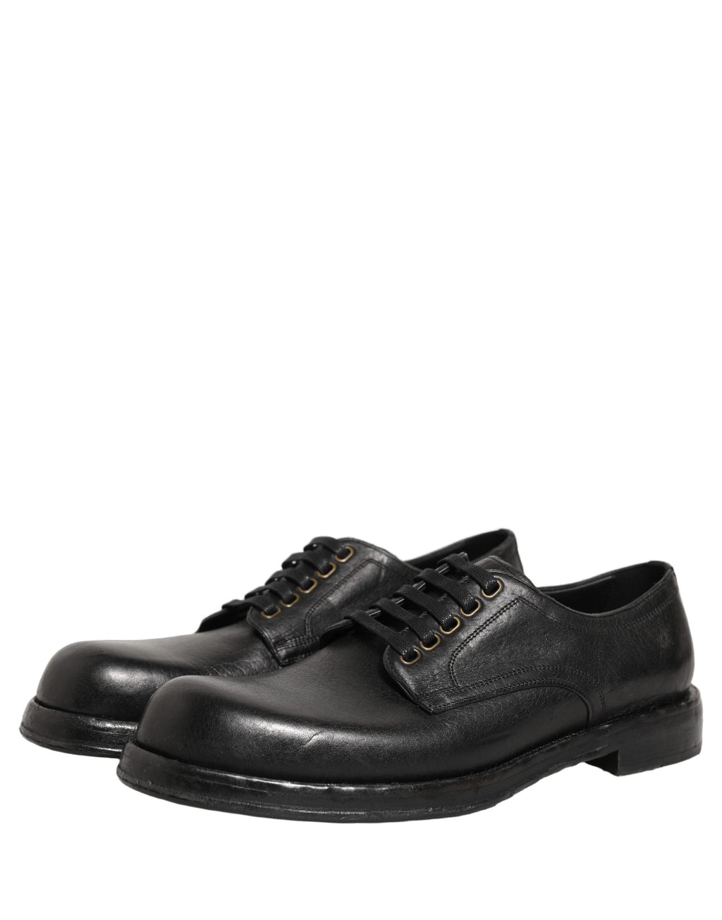Dolce & Gabbana Black Leather Lace Up Derby Dress Men Shoes