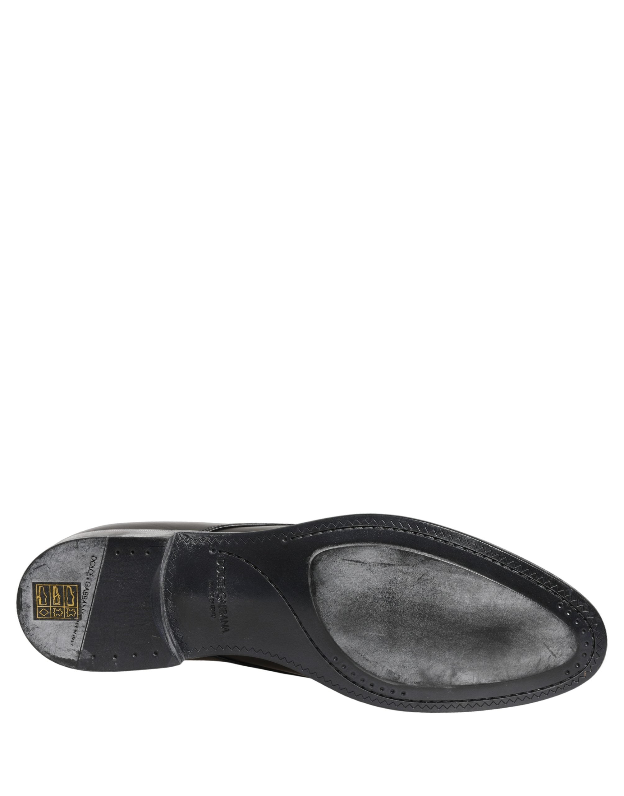Dolce & Gabbana Dress Black Leather Lace Up Derby Men Shoes