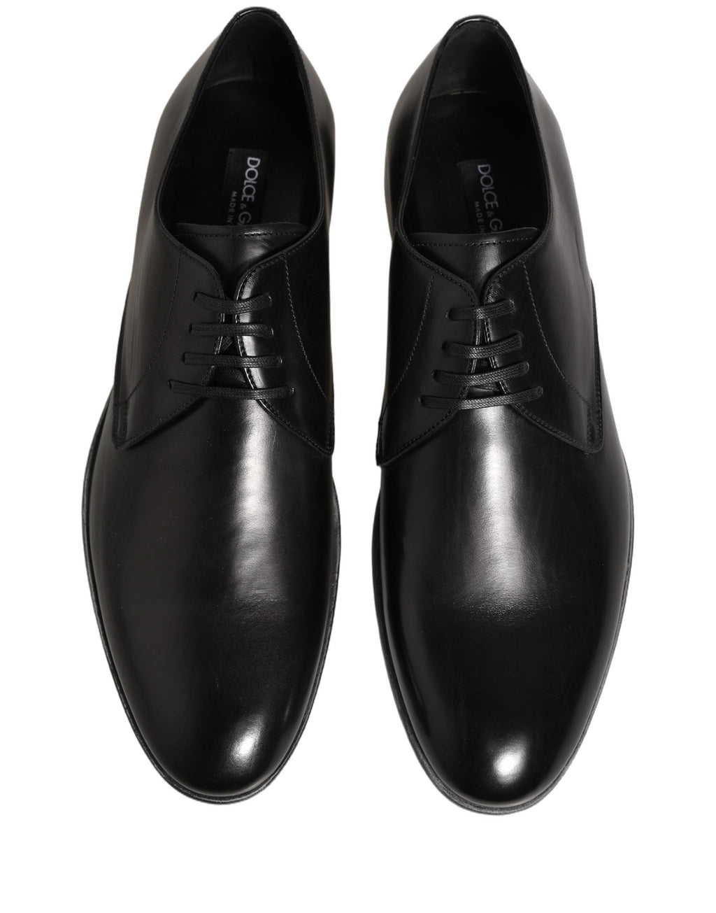 Dolce & Gabbana Dress Black Leather Lace Up Derby Men Shoes