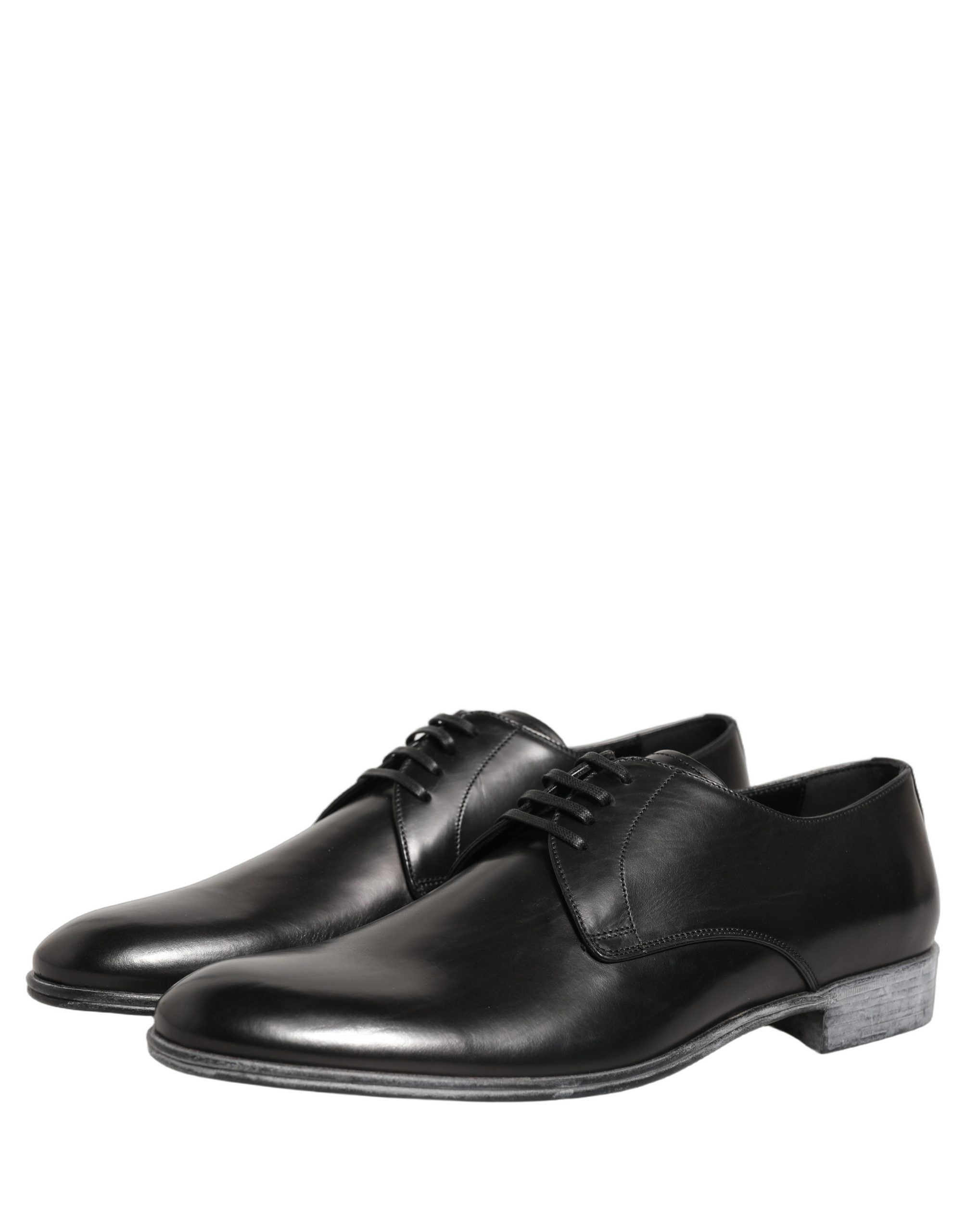 Dolce & Gabbana Dress Black Leather Lace Up Derby Men Shoes