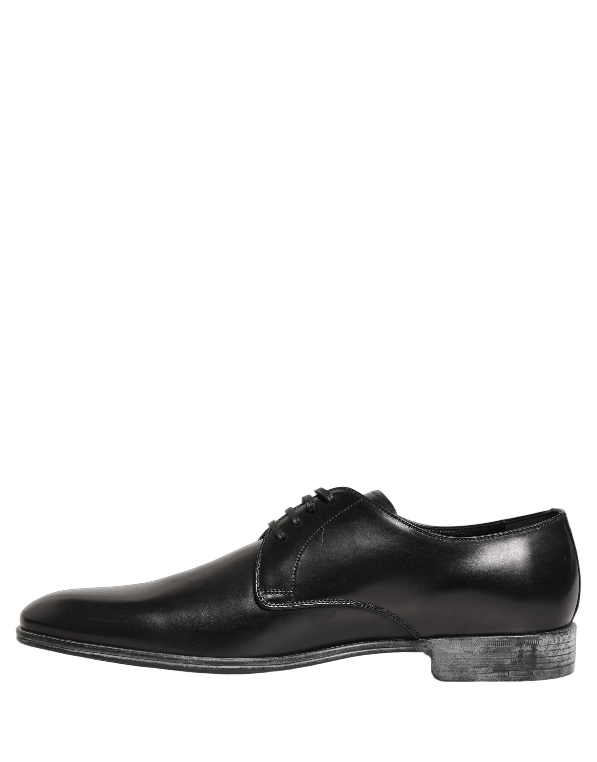 Dolce & Gabbana Dress Black Leather Lace Up Derby Men Shoes