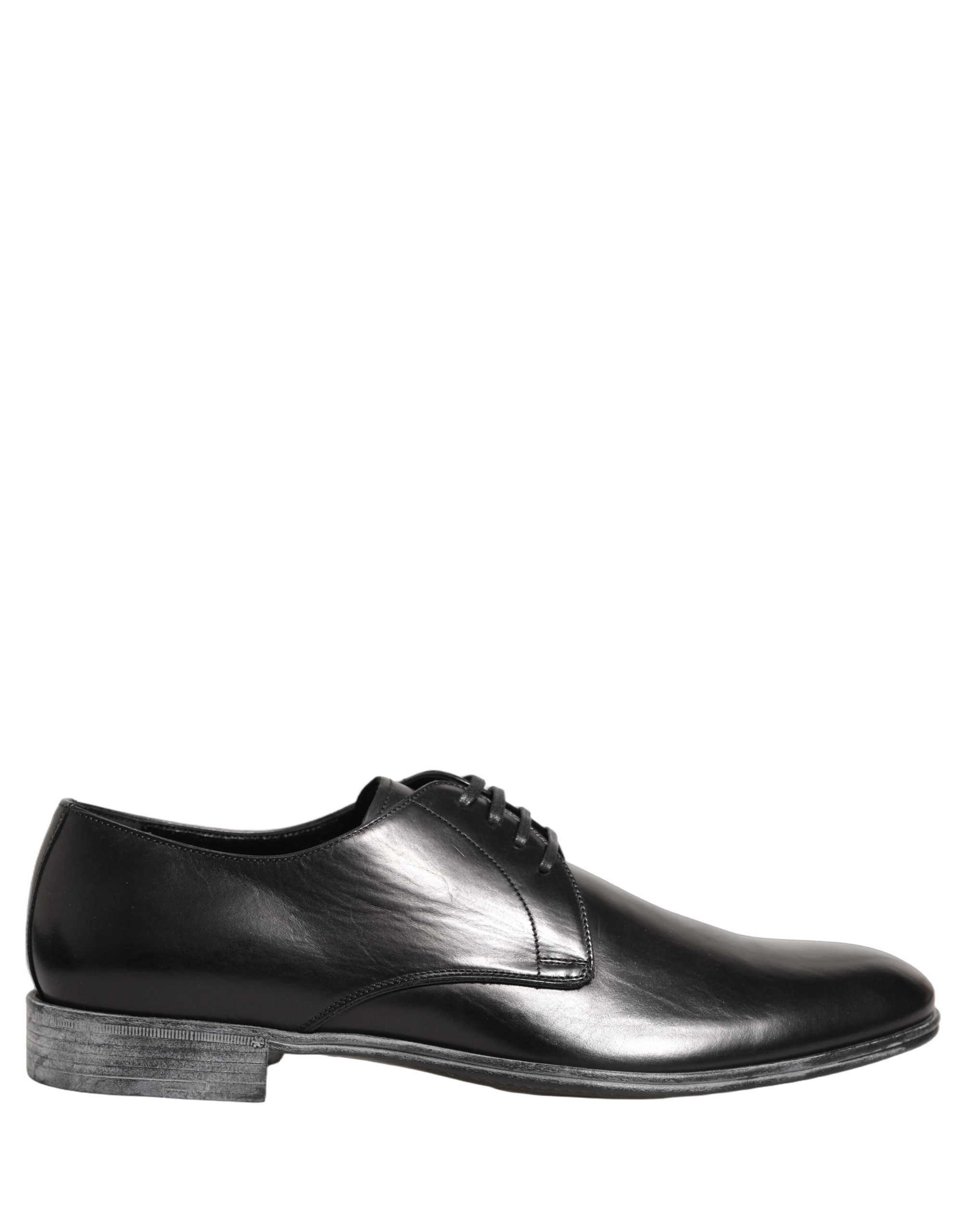 Dolce & Gabbana Dress Black Leather Lace Up Derby Men Shoes