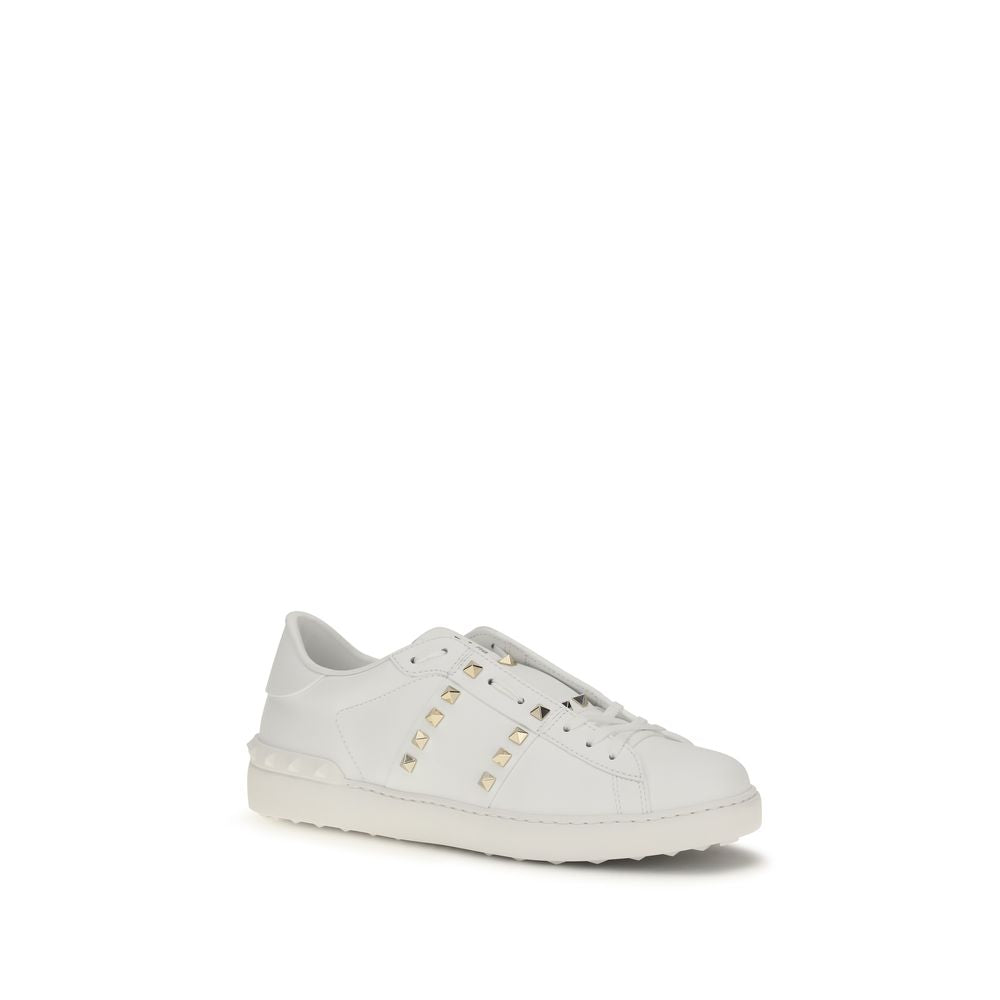 Valentino Garavani White Calf Leather Bos Taurus Sneakers