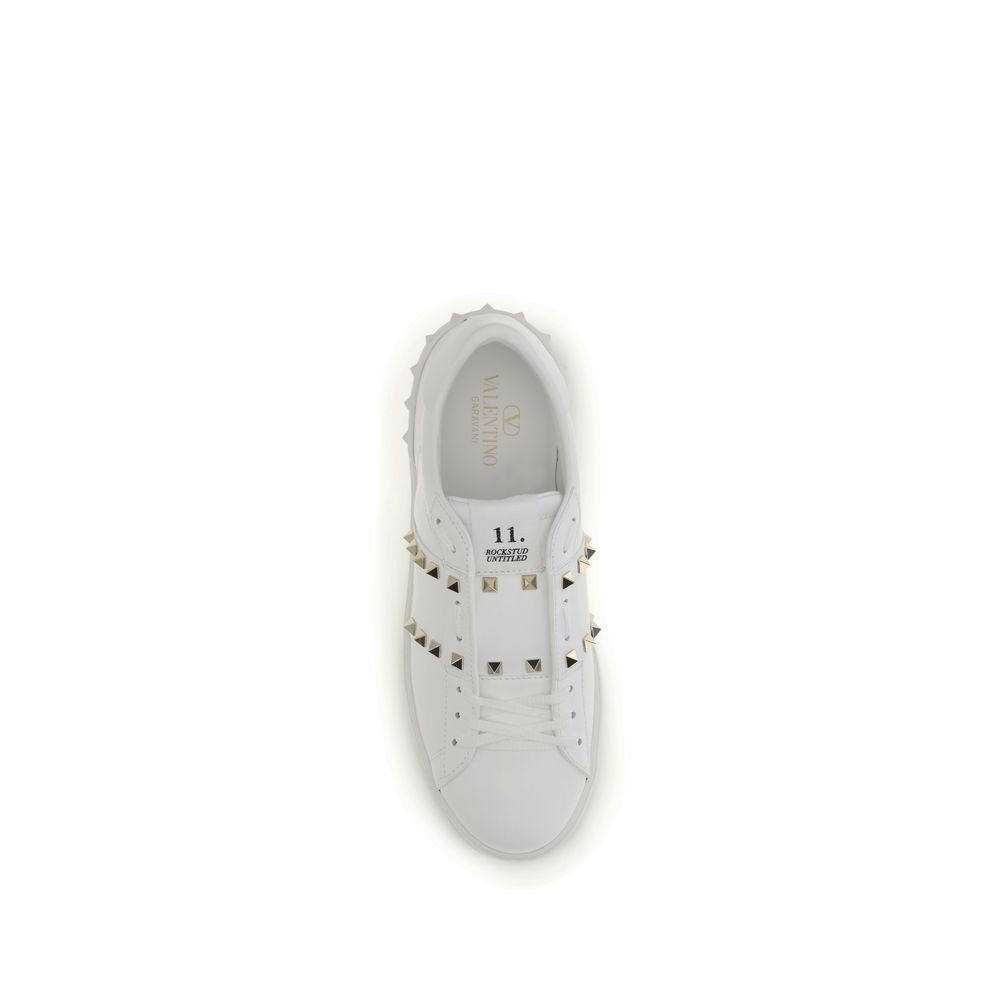 Valentino Garavani White Calf Leather Bos Taurus Sneakers
