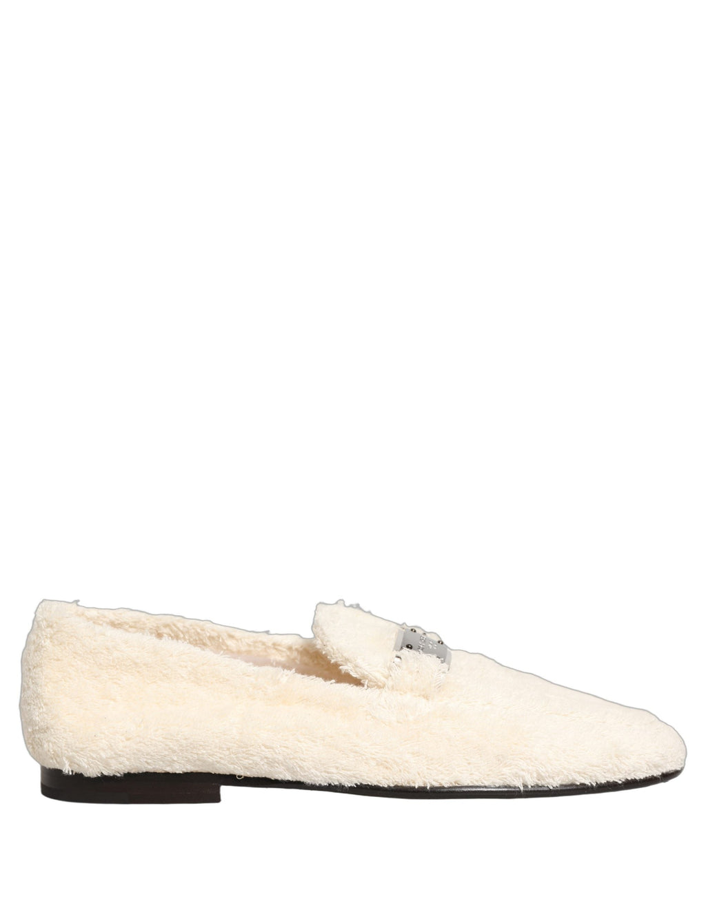 Dolce & Gabbana White Fur Shearling Men Dress Loafers Shoes