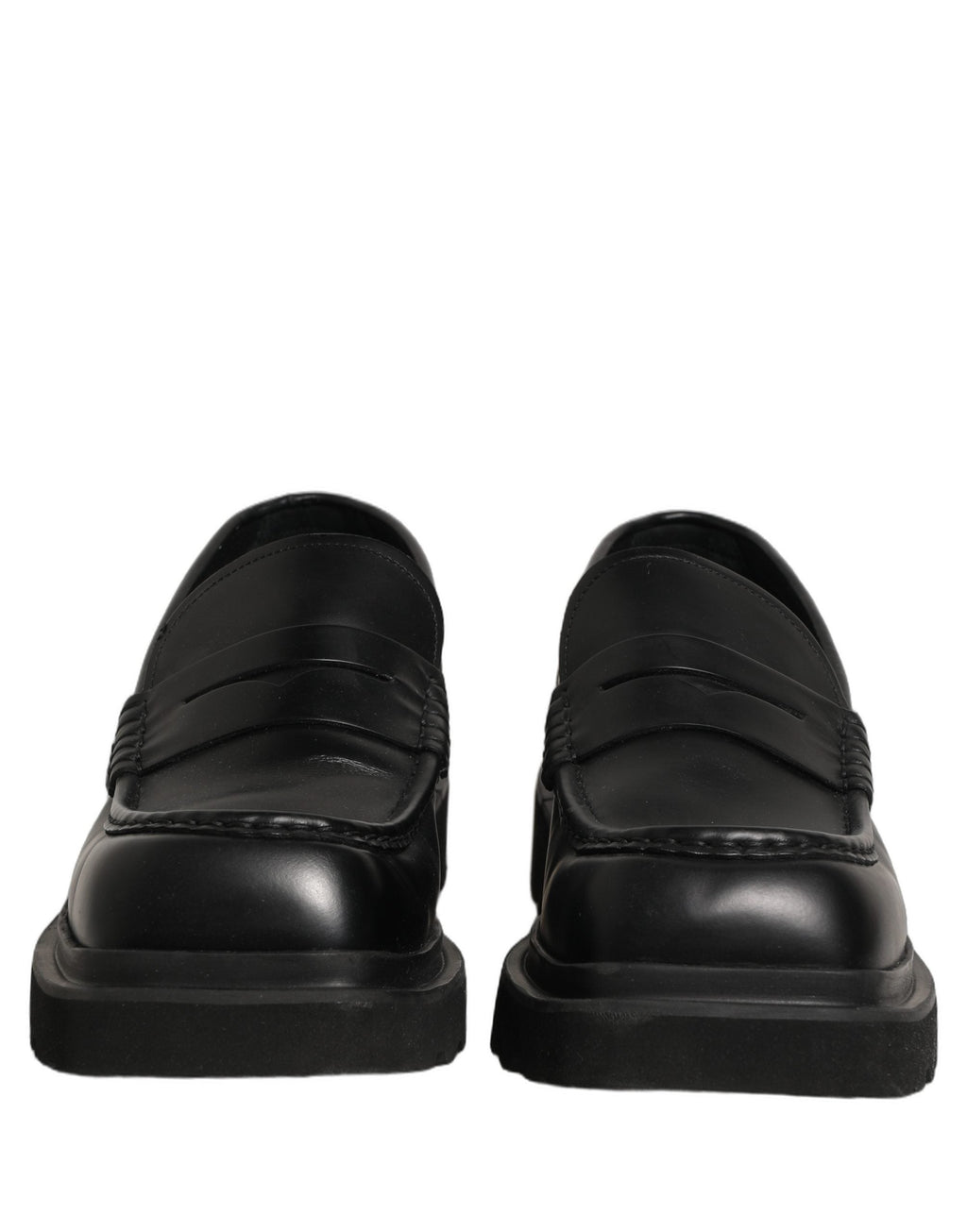 Dolce & Gabbana Black Calfskin Leather Men Dress Loafer Shoes