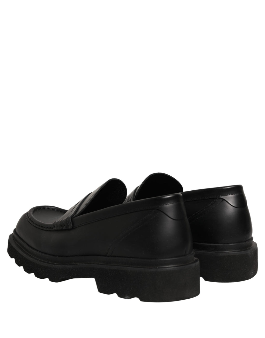 Dolce & Gabbana Black Calfskin Leather Men Dress Loafer Shoes