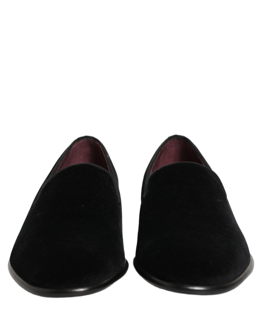 Dolce & Gabbana Black Velvet Loafers Formal Men Dress Shoes