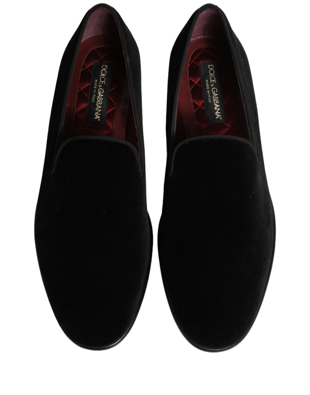 Dolce & Gabbana Black Velvet Loafers Formal Men Dress Shoes
