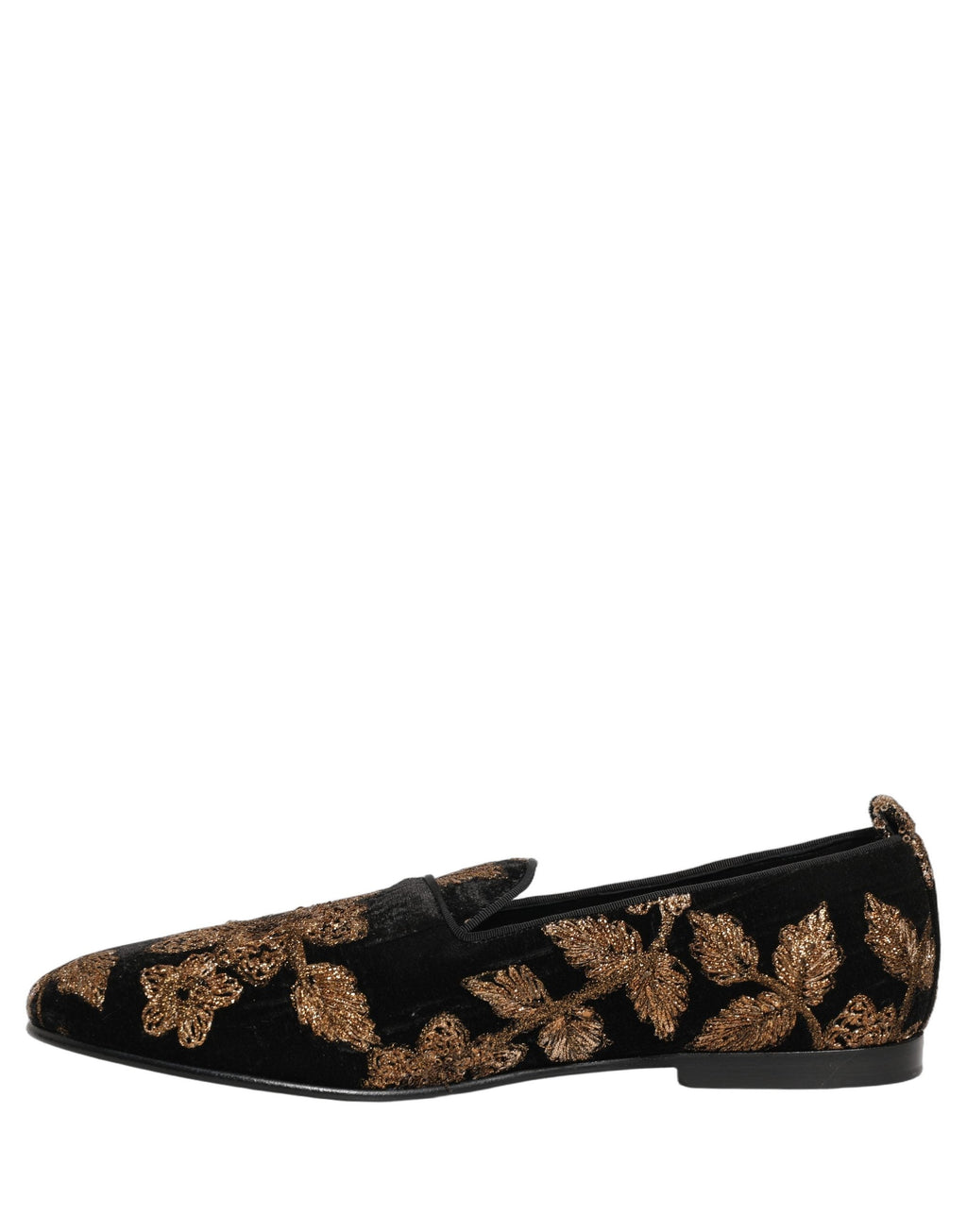 Dolce & Gabbana Black Floral Jacquard Dress Loafers Shoes