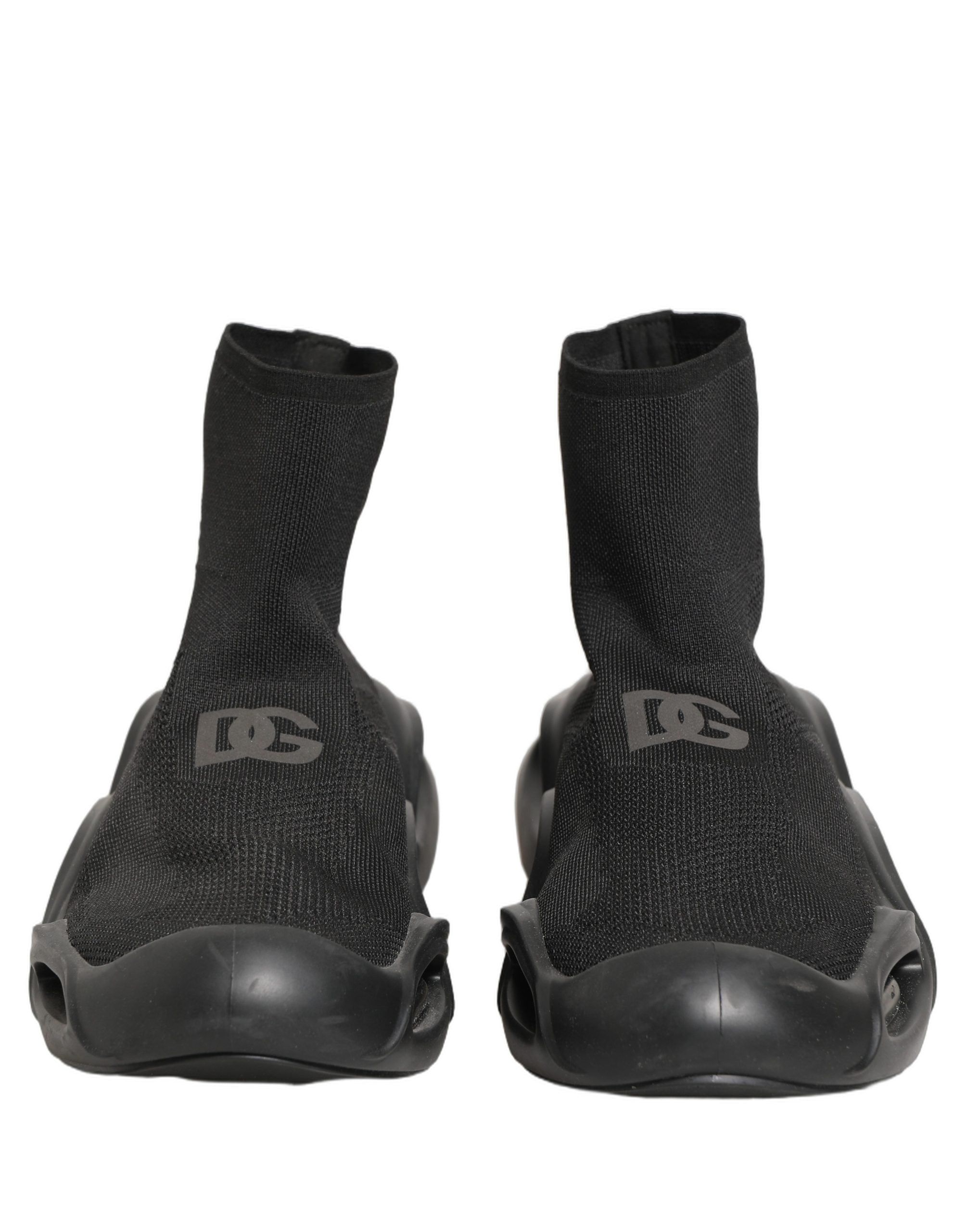 Dolce & Gabbana Black Slip On Wave Socks Men Sneakers Shoes