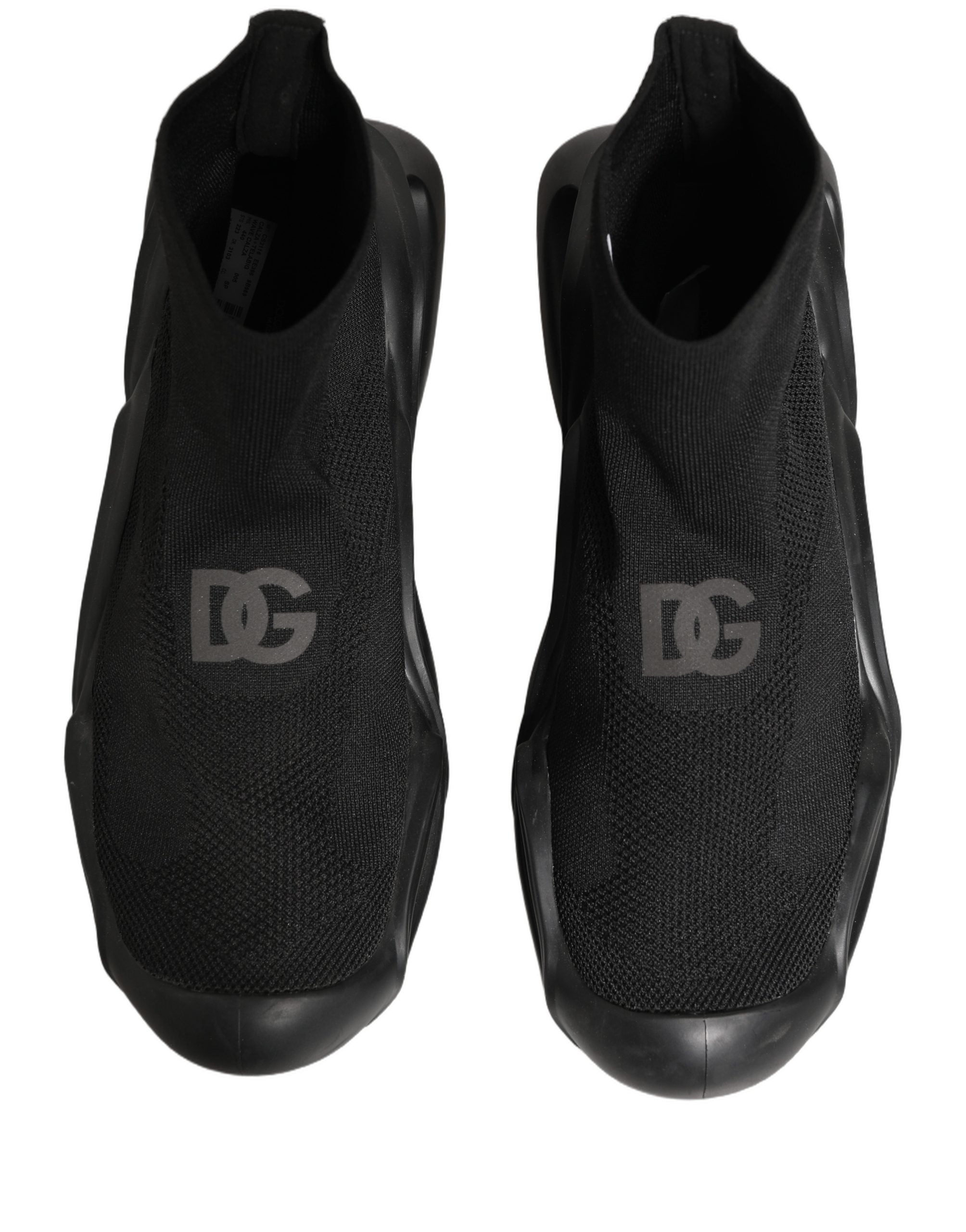 Dolce & Gabbana Black Slip On Wave Socks Men Sneakers Shoes