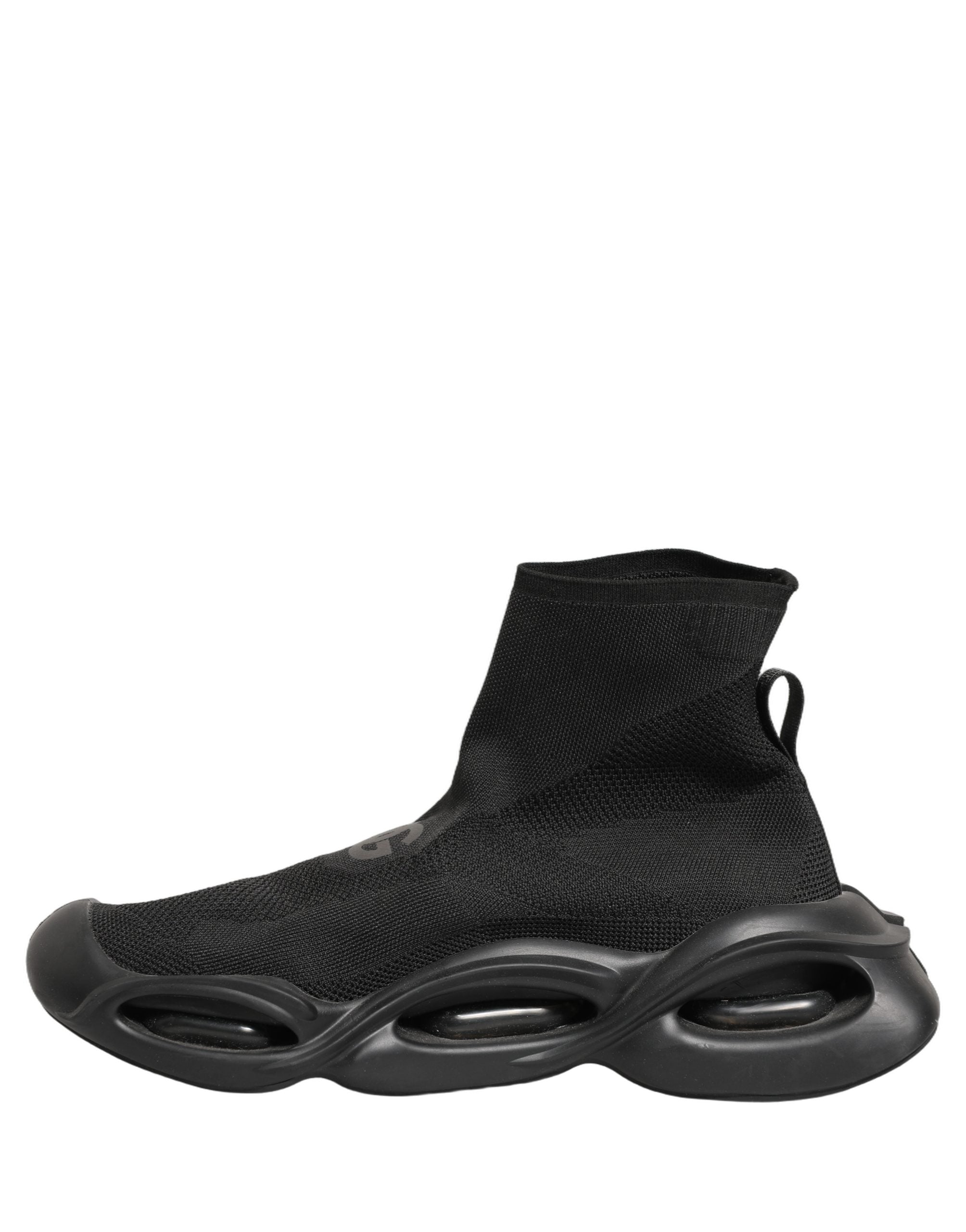 Dolce & Gabbana Black Slip On Wave Socks Men Sneakers Shoes