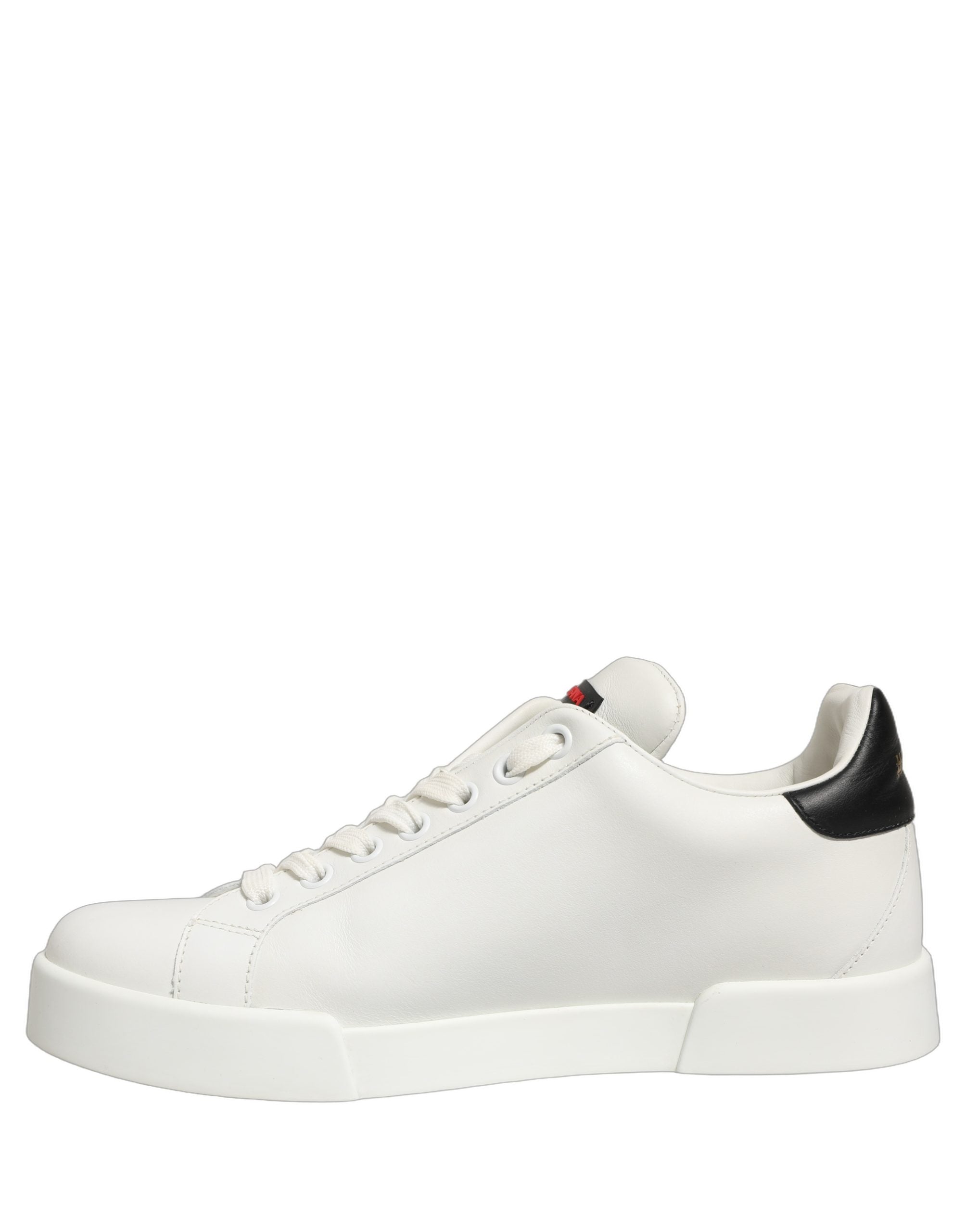 Dolce & Gabbana White Patch Calfskin Nappa Portofino Sneakers Shoes
