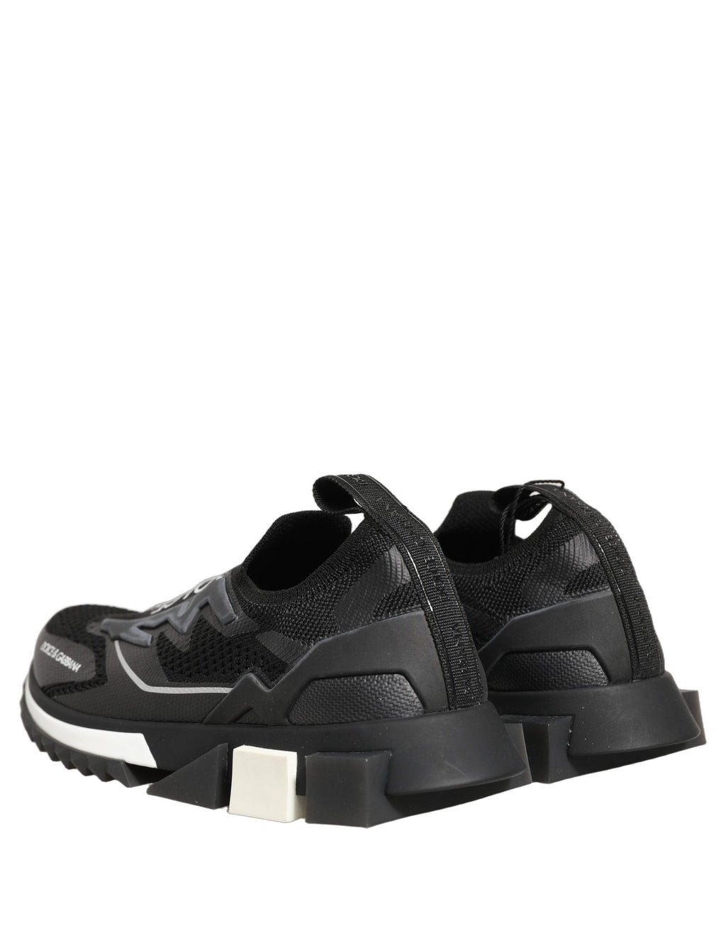 Dolce & Gabbana Black White Sorrento Slip-On Logo Sneakers Shoes