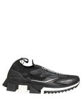 Dolce & Gabbana Black White Sorrento Slip-On Logo Sneakers Shoes