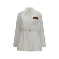 Fendi White Linen Full-Length Jacket