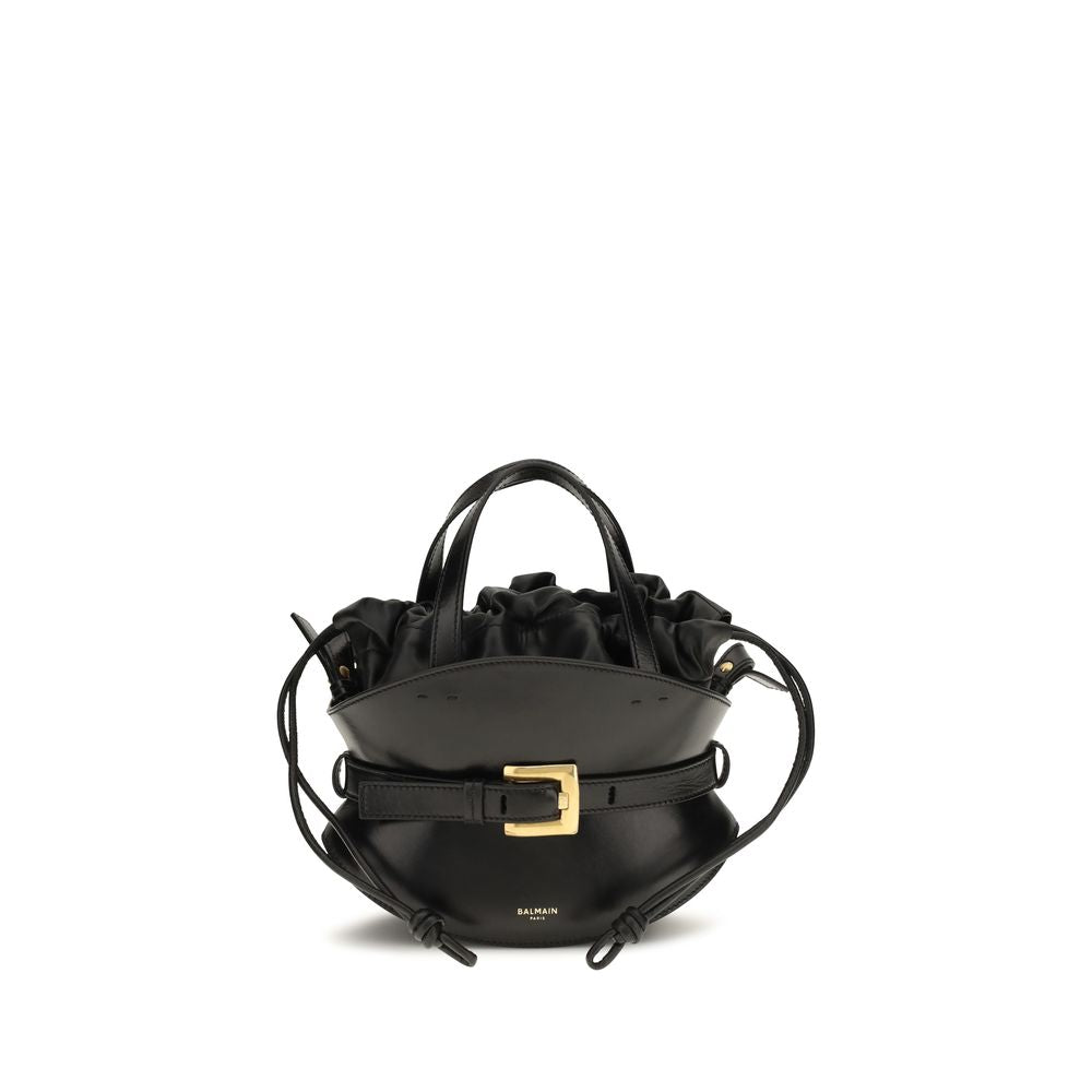 Balmain Black Calf Leather Bos Taurus Shoulder Bag