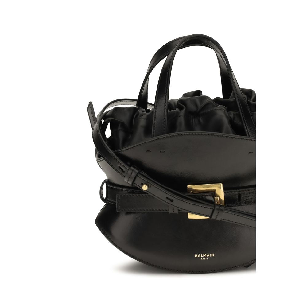 Balmain Black Calf Leather Bos Taurus Shoulder Bag
