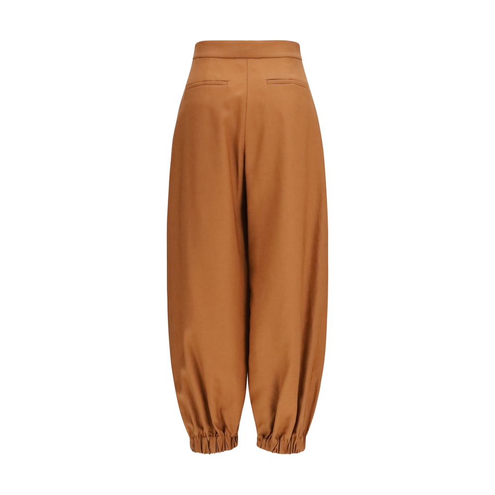 Fendi Brown Linen Casual Pants Fendi