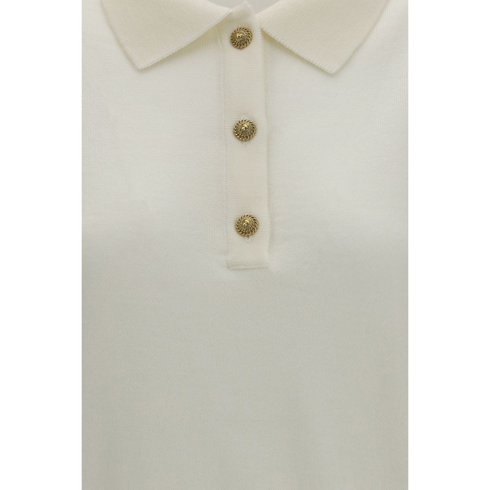 Balmain White Wool Oves Aries Polo Shirt