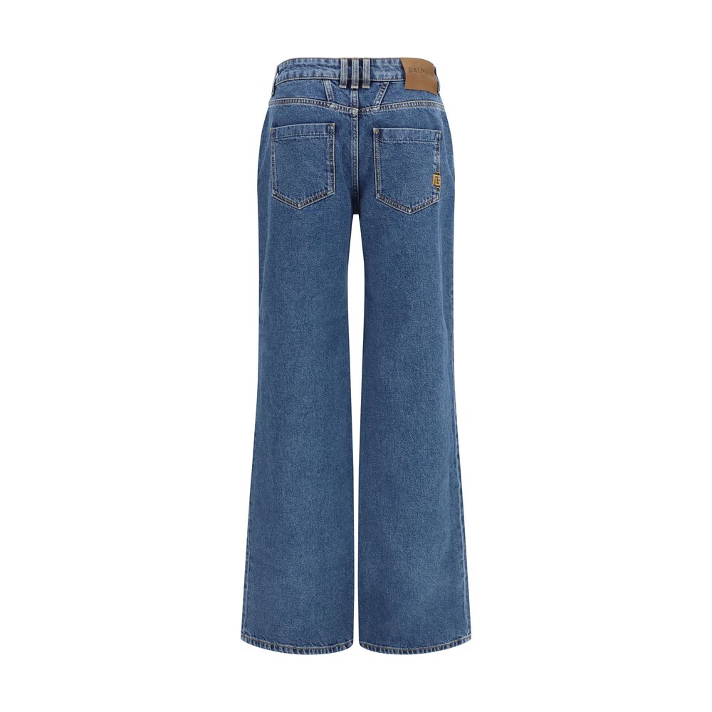 Balmain Blue Cotton Jeans Denim