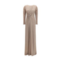 Nissa Beige Polyester Casual Dress