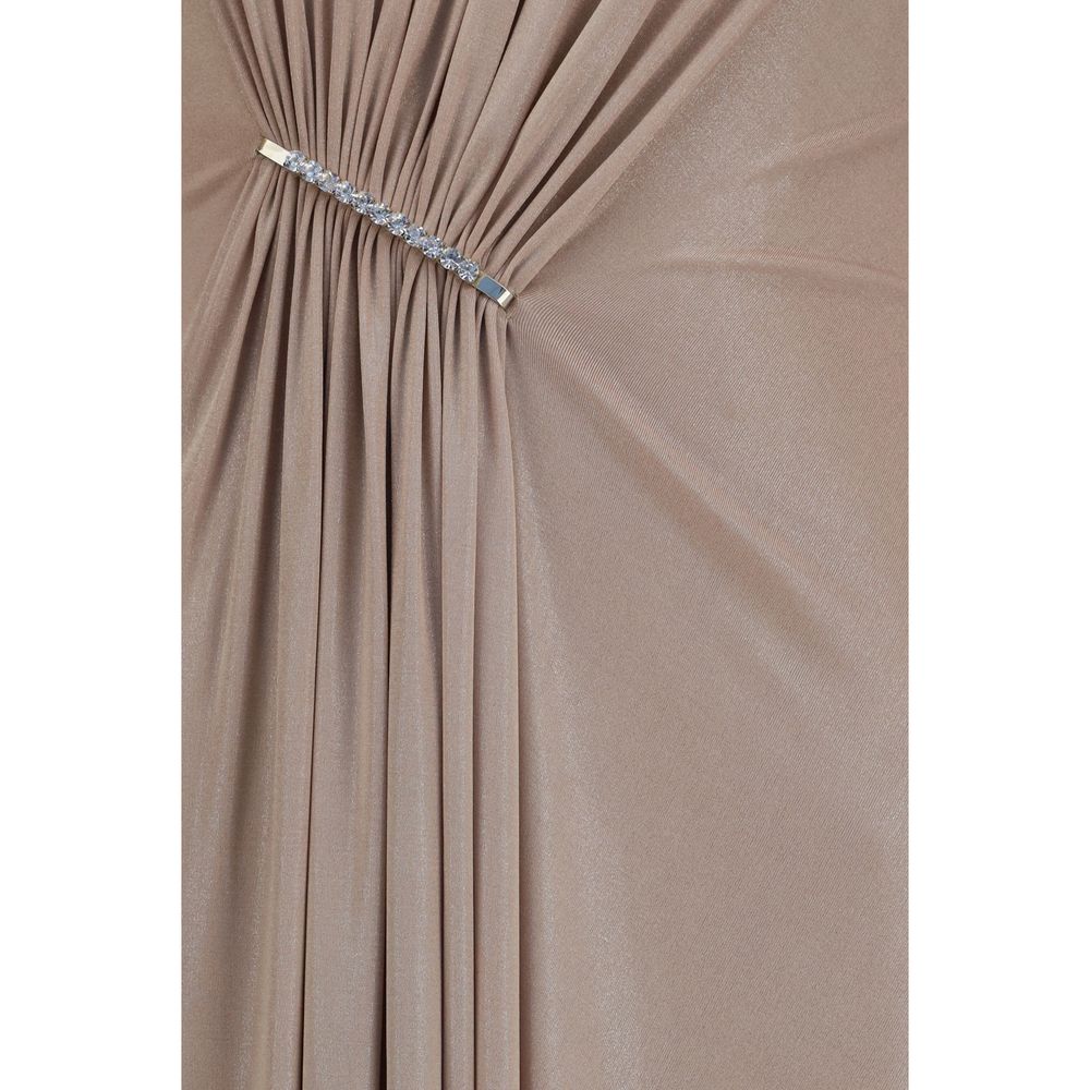 Nissa Beige Polyester Casual Dress