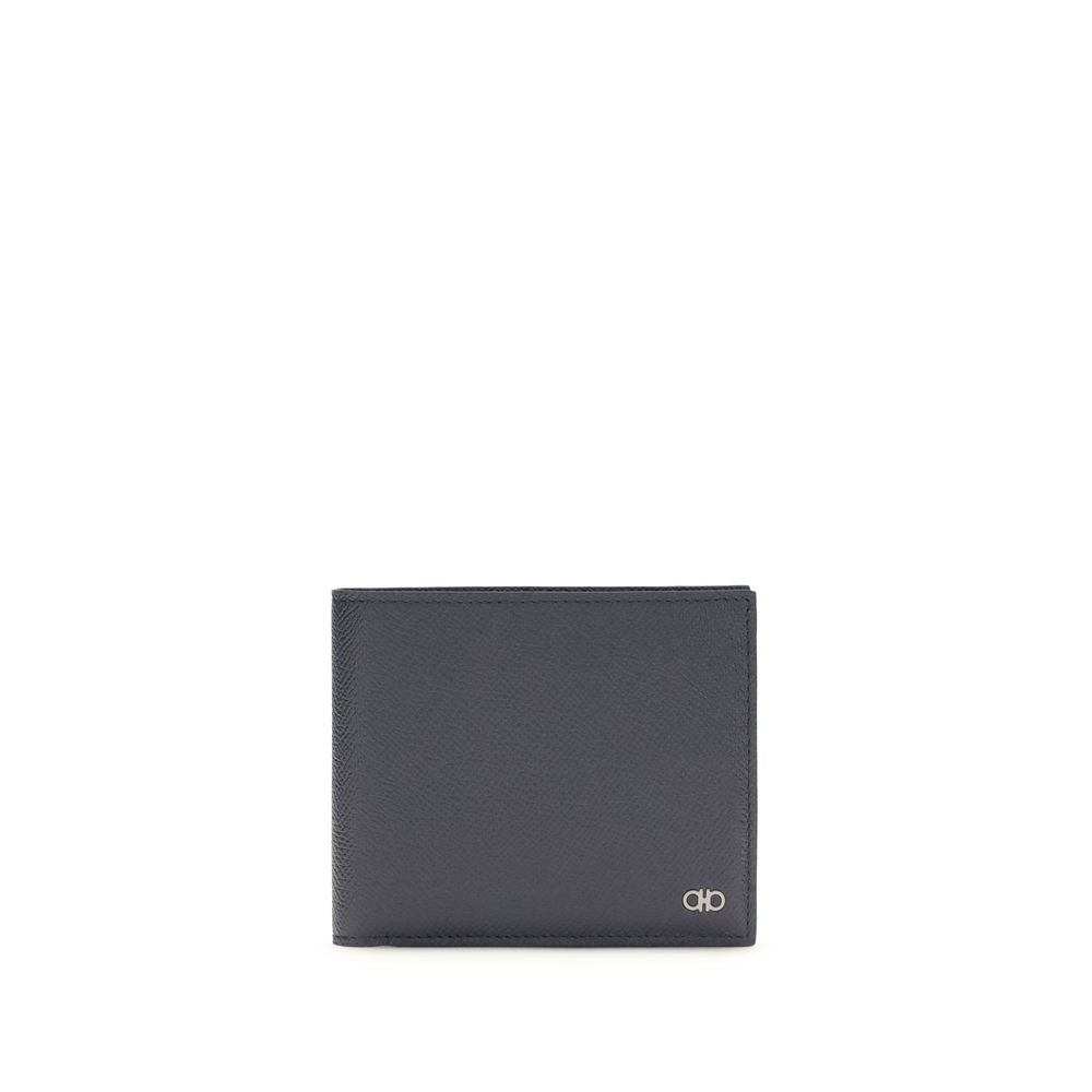 Ferragamo Blue Calf Leather Bos Taurus Wallet