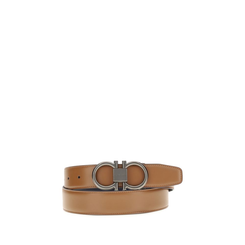 Ferragamo Beige Calf Leather Bos Taurus Regular Belt