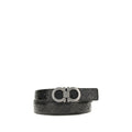 Ferragamo Black Calf Leather Bos Taurus Regular Belt