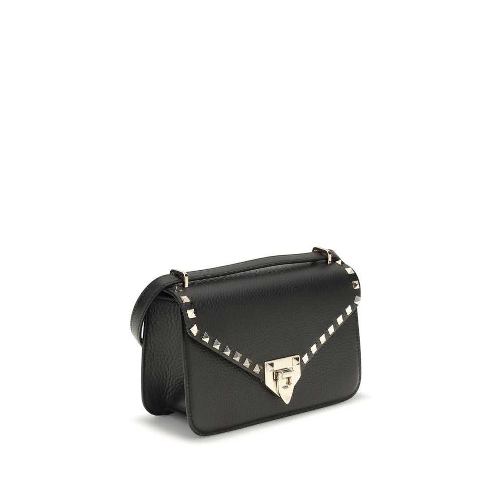 Valentino Garavani Black Calf Leather Bos Taurus Shoulder Bag