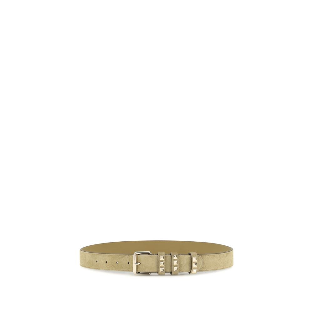 Valentino Garavani Beige Suede Leather Regular Belt