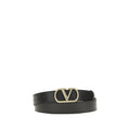Valentino Garavani Black Calf Leather Bos Taurus Regular Belt