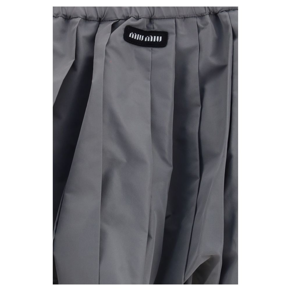 Miu Miu Gray Polyester Mini Skirt