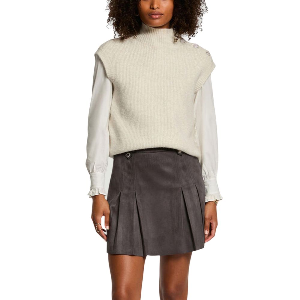 Morgan De Toi Beige Polyester Sleeveles Sweater