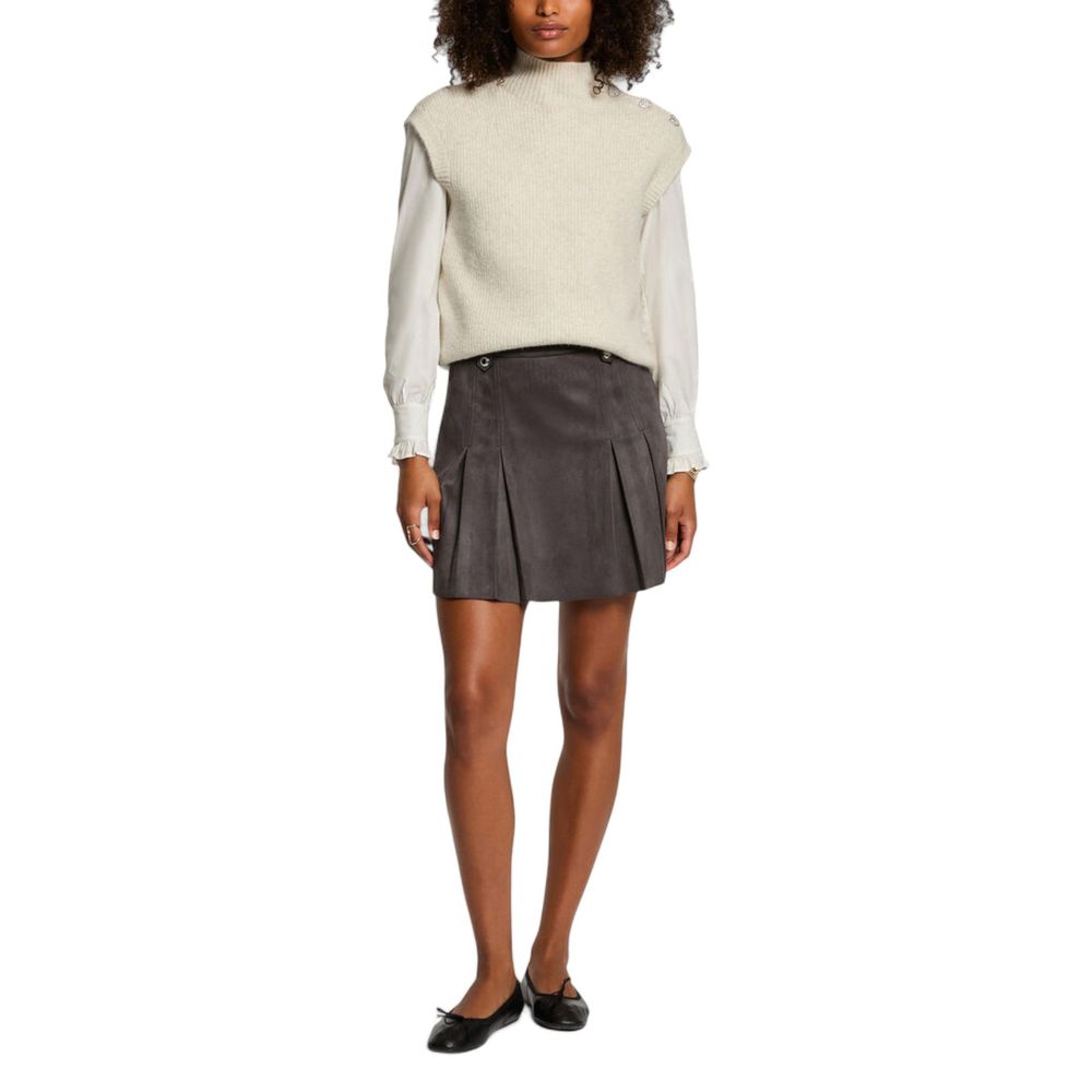 Morgan De Toi Beige Polyester Sleeveles Sweater