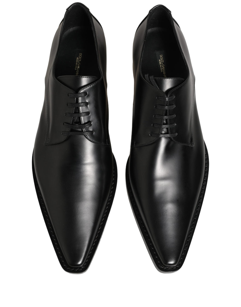 Dolce & Gabbana Black Leather Lace Up Derby Dress Shoes
