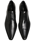 Dolce & Gabbana Black Leather Lace Up Derby Dress Shoes