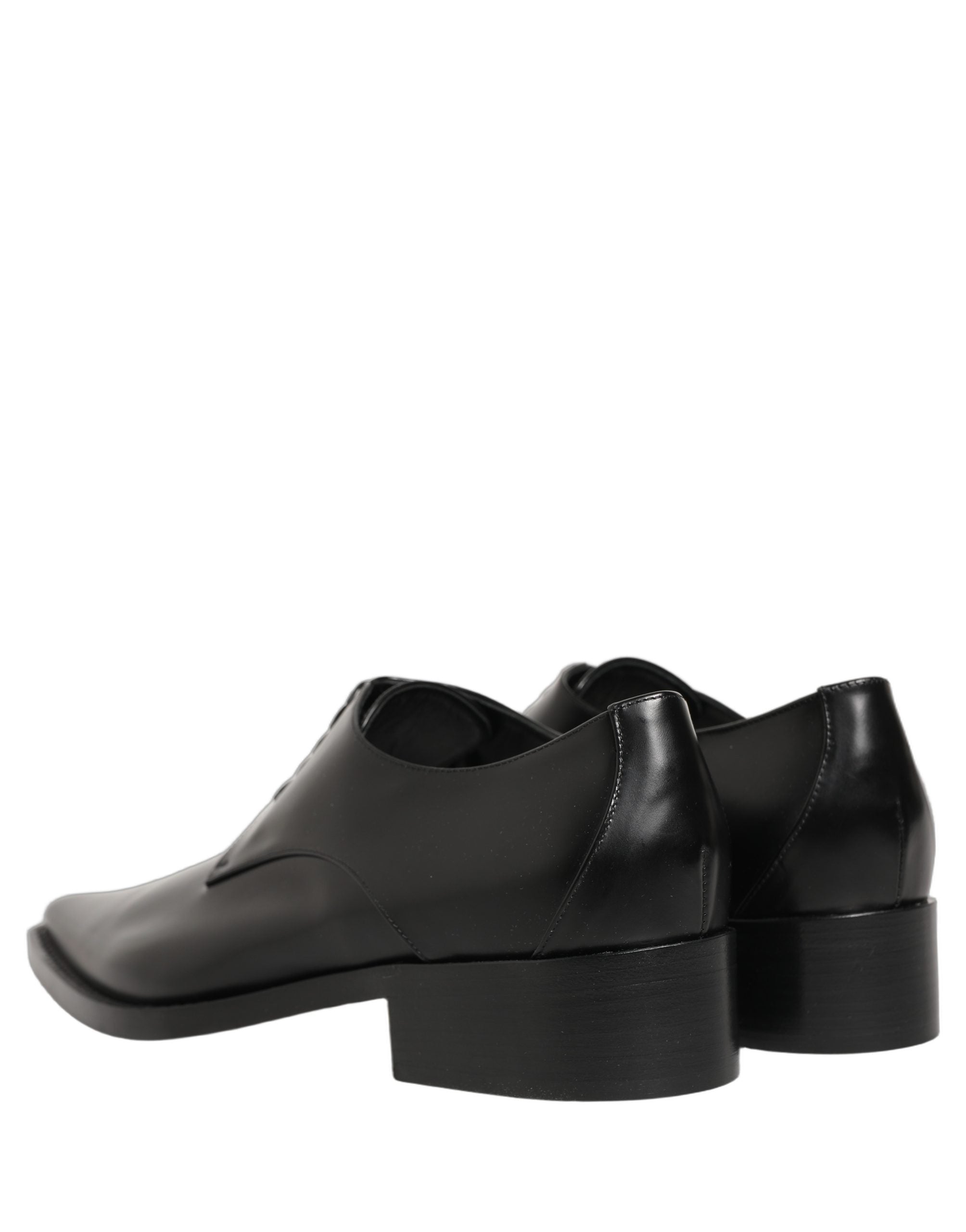 Dolce & Gabbana Black Leather Lace Up Derby Dress Shoes